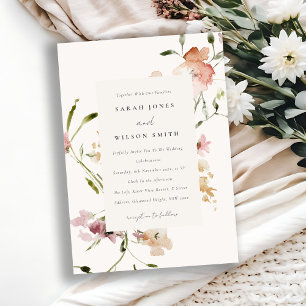 Invitation Mariage de cadre floral à mousse souple