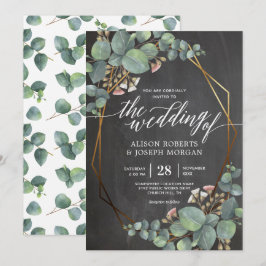 Invitation Mariage de cadre géométrique Eucalyptus