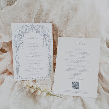 Mariage de cadre victorien bleu Dusty