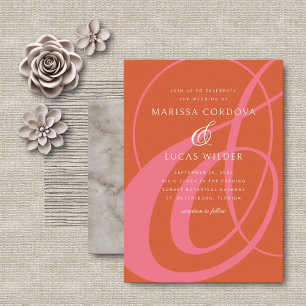 Invitation Mariage de calligraphie de script d'orange