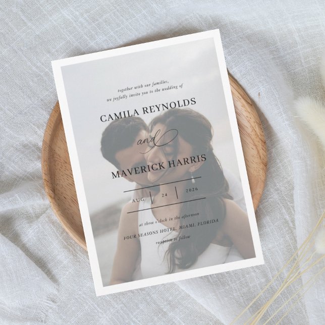 Invitation Mariage de calligraphie élégante Grace (Créateur téléchargé)