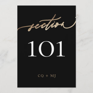 Invitation mariage de calligraphie en or noir 5 x 7 pouces Nu