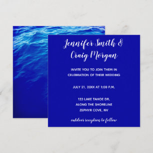 Invitation Mariage de calligraphie moderne à l'eau bleue