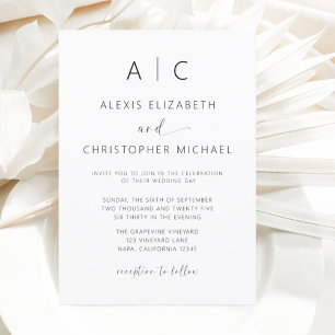 Invitation Mariage de calligraphie moderne minimaliste