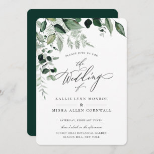 Invitation Mariage de calligraphie naturelle rustique