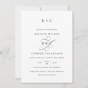 Invitation Mariage de calligraphie romantique