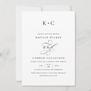 Invitation Mariage de calligraphie romantique