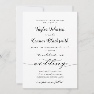 Invitation Mariage de calligraphie rustique