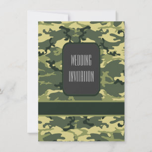 Invitation Mariage de camouflage militaire vert