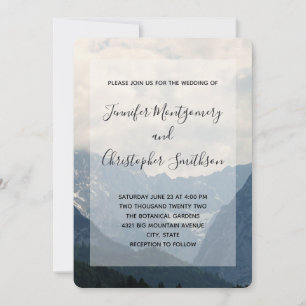 Invitation Mariage de campagne dans les montagnes alpines Nat