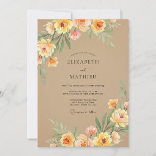 Invitation Mariage de campagne jaune et animé
