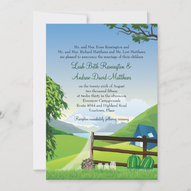 Invitation Mariage de camping (Devant)