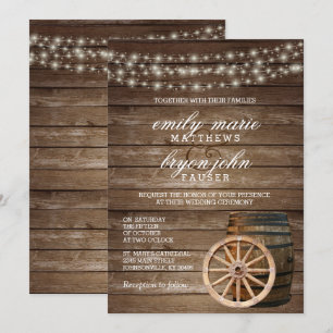 Invitation Mariage de canon en bois rustique