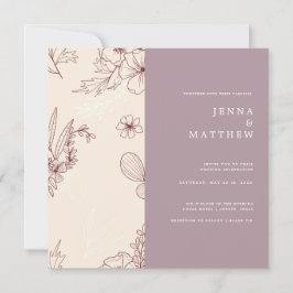 Invitation Mariage de carré de crme moderne