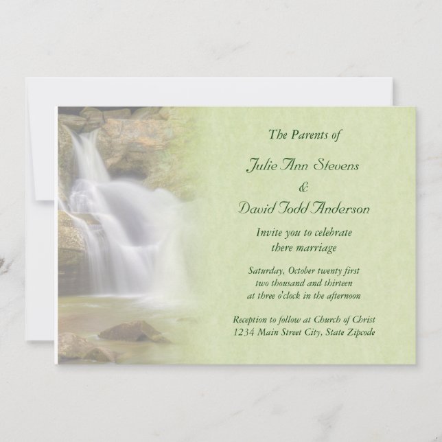 Invitation Mariage de cascade (Devant)