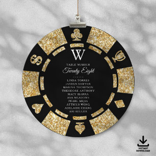 Invitation Mariage de casino de jeton de poker de monogramme