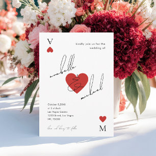 Invitation Mariage de Casino Vegas à l'écriture élégante