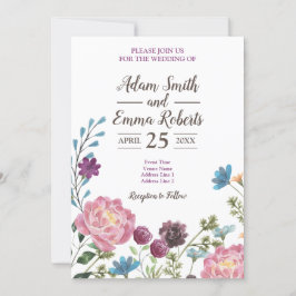 Invitation Mariage de champ d'eau Fleur sauvage