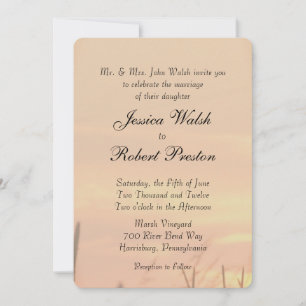 Invitation Mariage de champ Sunset