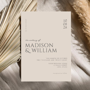 Invitation Mariage de champagne simple et moderne
