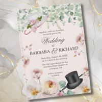 Mariage de chapeau rose vif Romantique Floral