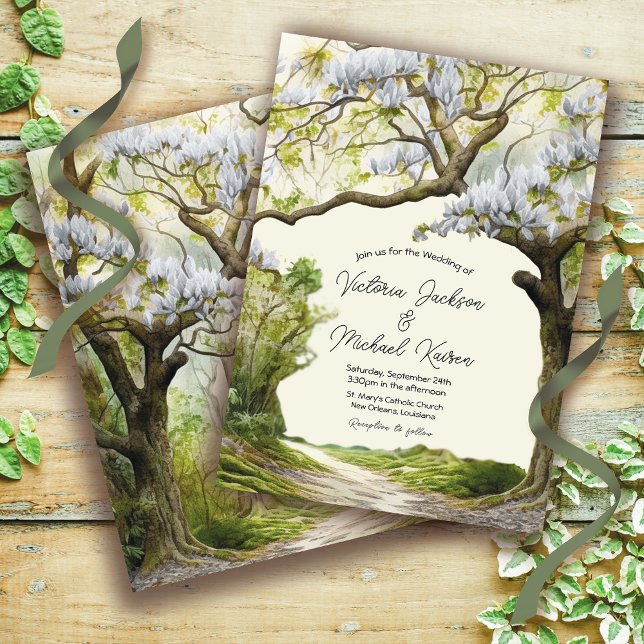 Invitation Mariage de charme Magnolia et Moss Southern (Créateur téléchargé)