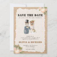 Mariage de chat et de chien Enregistrer la date In