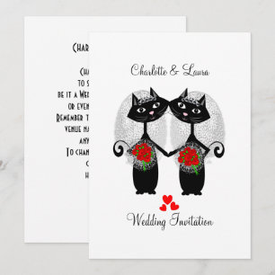 Invitation Mariage de chats Cool de mariage homosexuel lesbie