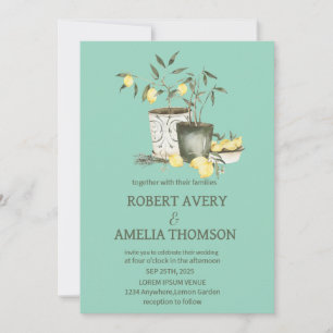 Invitation Mariage de citron rustique méditerranéen