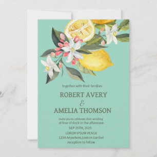 Invitation Mariage de citron rustique méditerranéen