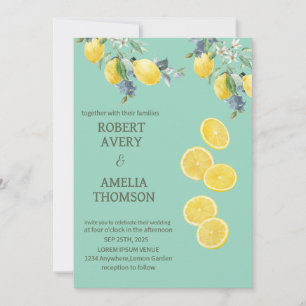 Invitation Mariage de citron rustique méditerranéen
