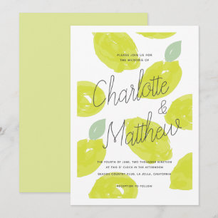 Invitation Mariage de citron vert peint à la main