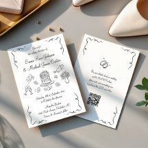Mariage de code QR à main lunaire moderne