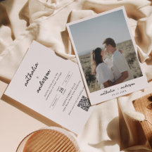 Mariage de code QR de photo de script simple moder