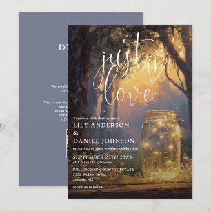 Invitation Mariage de code QR de pot Mason de Forêt Magique J