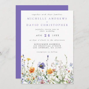 Invitation Mariage de code QR du champ fleur sauvage