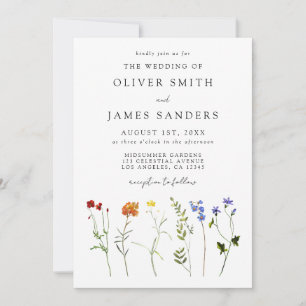 Invitation Mariage de code QR du Gay pride Fleur sauvage mini