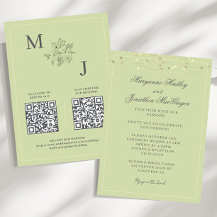 Invitation Mariage de code QR écologique