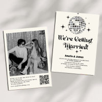 Mariage de code QR noir blanc noir de Boule Disco