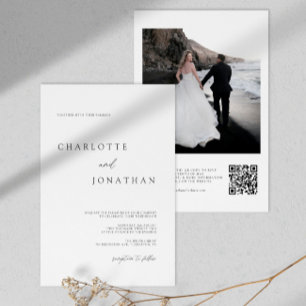 Invitation Mariage de code QR photo minimaliste