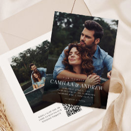 Invitation Mariage de code QR simple superposition photo