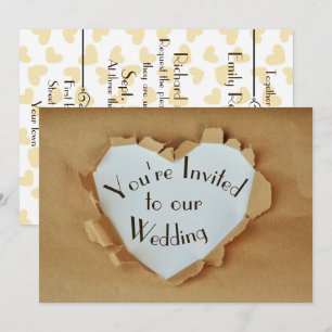 Invitation Mariage de coeur en papier Brown extrait de plaisi