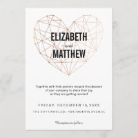 Mariage de coeur géométrique rose moderne