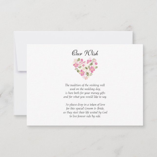 Invitation Mariage de coeur personnalisé qui souhaite une bon (Devant)