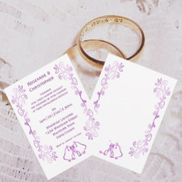Invitation Mariage de conception de défilement de cloches vio