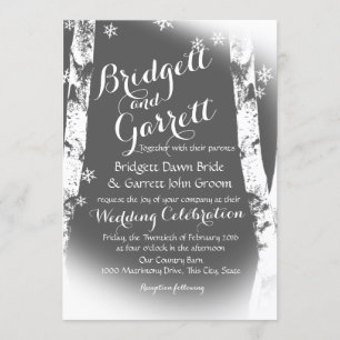 Invitation Mariage de conception des bouleaux d'hiver