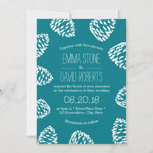 Invitation Mariage de cônes de pin rustique