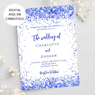 Invitation Mariage de confetti bleu royal