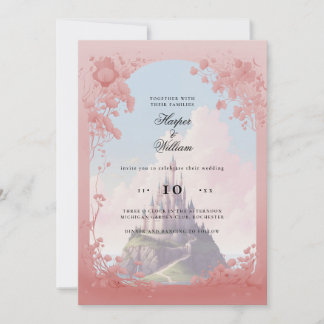 Invitation Mariage de conte de fées du château enchanté