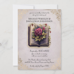 Invitation Mariage de Conte de Fées Romantique sur Fond Viole